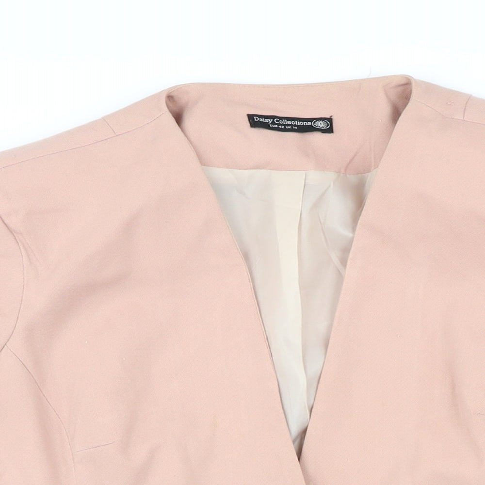 Daisy Collection Womens Pink Jacket Blazer Size 14 Button