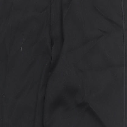 M&S Mens Black Polyester Trousers Size 36 in L33 in Regular Zip