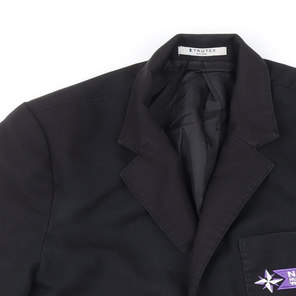 Trutex Boys Black Jacket Blazer Size L Button - North Huddersfield Trust School
