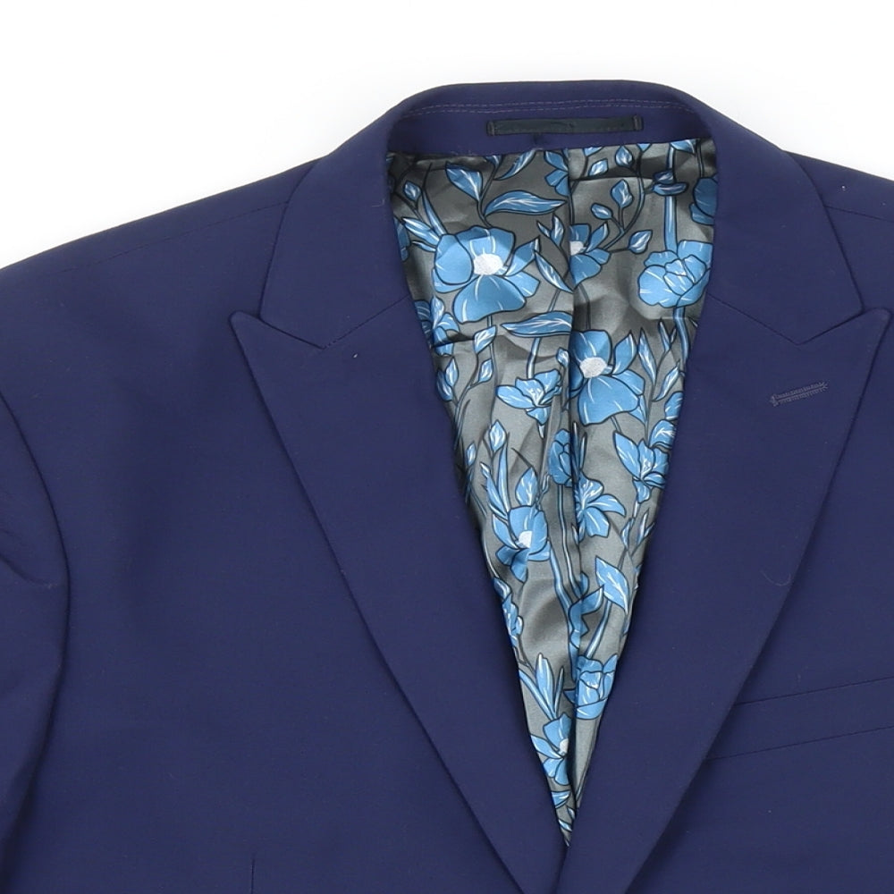 NEXT Mens Blue Polyester Jacket Blazer Size 42 Regular