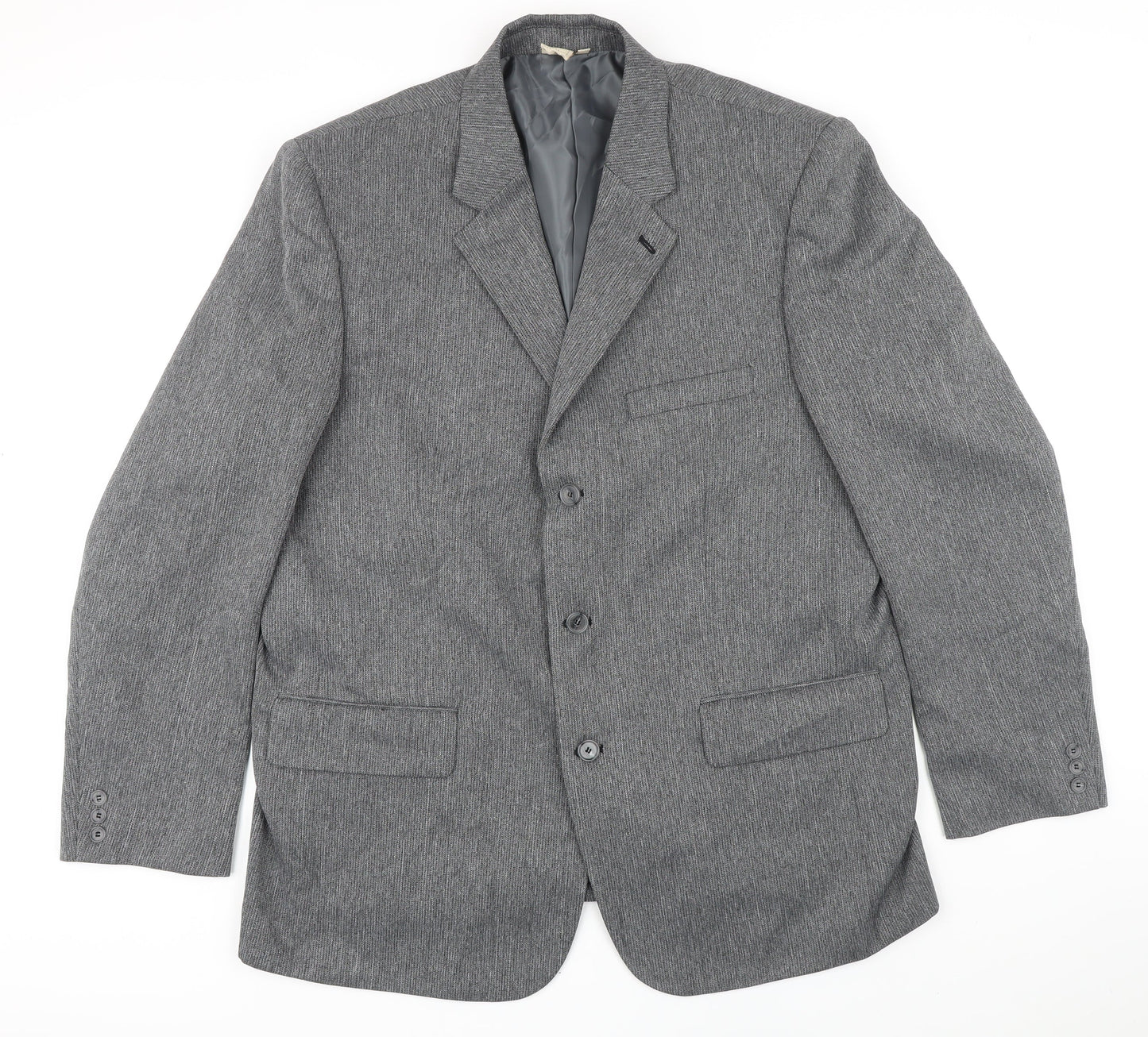 Cotton Traders Mens Grey Polyester Jacket Blazer Size 46 Regular