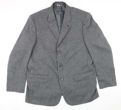Cotton Traders Mens Grey Polyester Jacket Blazer Size 46 Regular