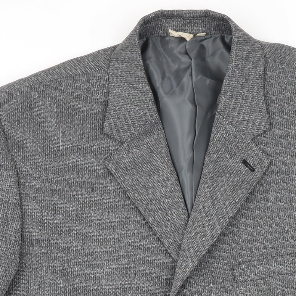Cotton Traders Mens Grey Polyester Jacket Blazer Size 46 Regular