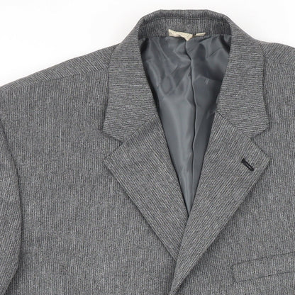 Cotton Traders Mens Grey Polyester Jacket Blazer Size 46 Regular