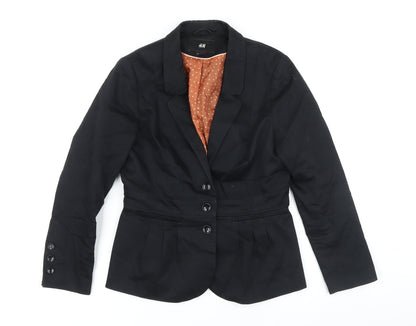 Womens UK Size 10 H&M Black Jacket