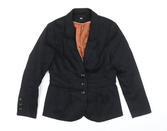 Womens UK Size 10 H&M Black Jacket