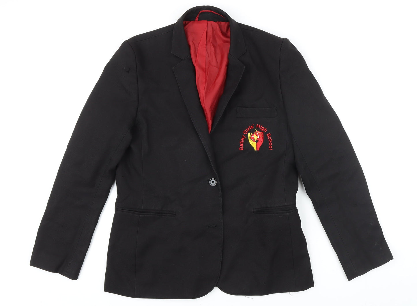Winterbottoms Girls Black Jacket Blazer Size M Button - Batley Girl's Highschool
