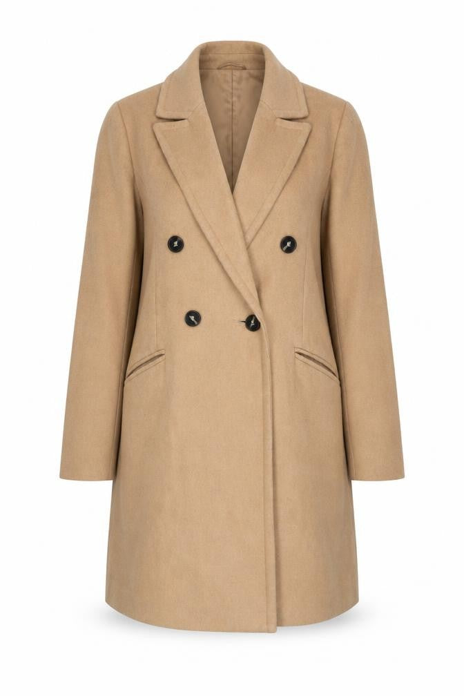 Womens UK Size 6 Dorothy Perkins Beige Overcoat
