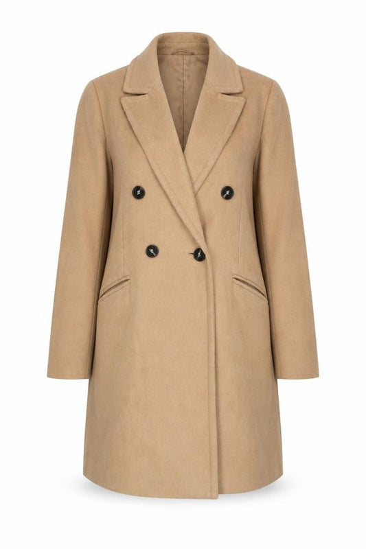 Womens UK Size 6 Dorothy Perkins Beige Overcoat