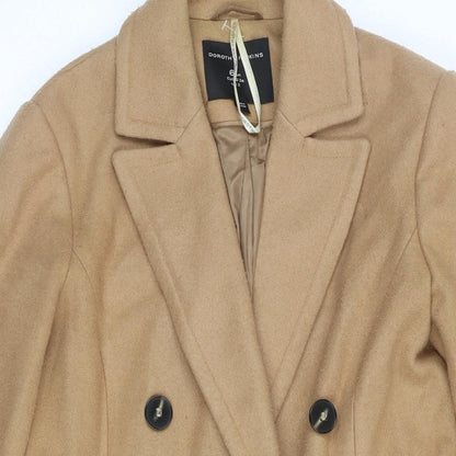 Womens UK Size 6 Dorothy Perkins Beige Overcoat
