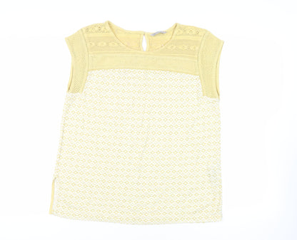 Womens UK Size 14 Marks and Spencer Yellow Basic Blouse
