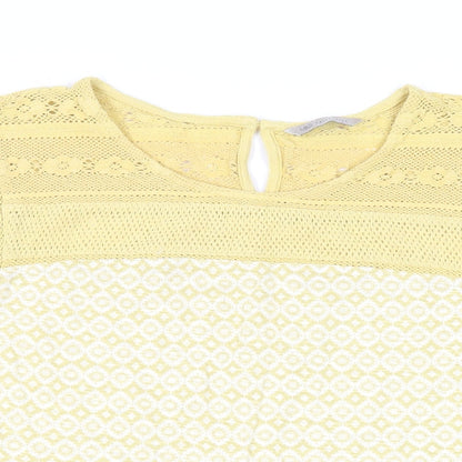 Womens UK Size 14 Marks and Spencer Yellow Basic Blouse