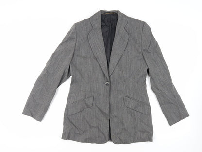 Marks and Spencer Womens Grey Jacket Blazer Size 10 Button