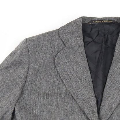 Marks and Spencer Womens Grey Jacket Blazer Size 10 Button