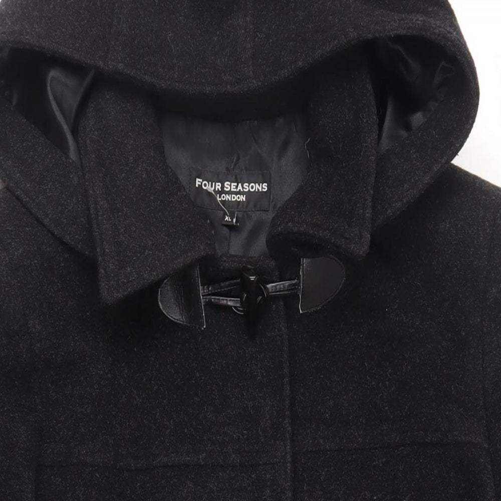 FOUR SEASONS Womens Grey Pea Coat Coat Size XL Toggle
