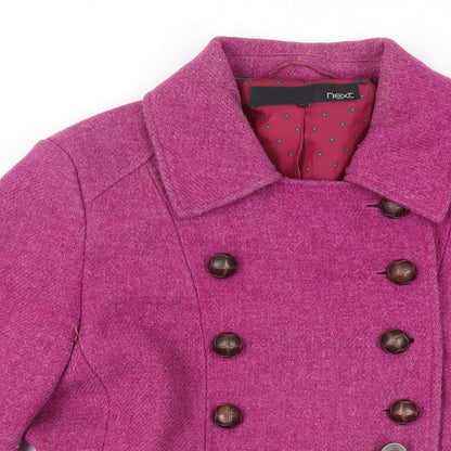 Womens UK Size 12 NEXT Pink Pea Coat