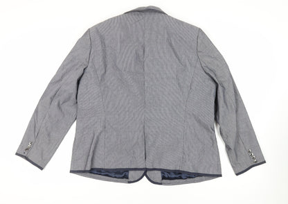 Maine New England Womens Blue Striped Jacket Blazer Size 20 Button