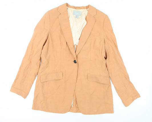 H&M Womens Pink Jacket Blazer Size 14 Button