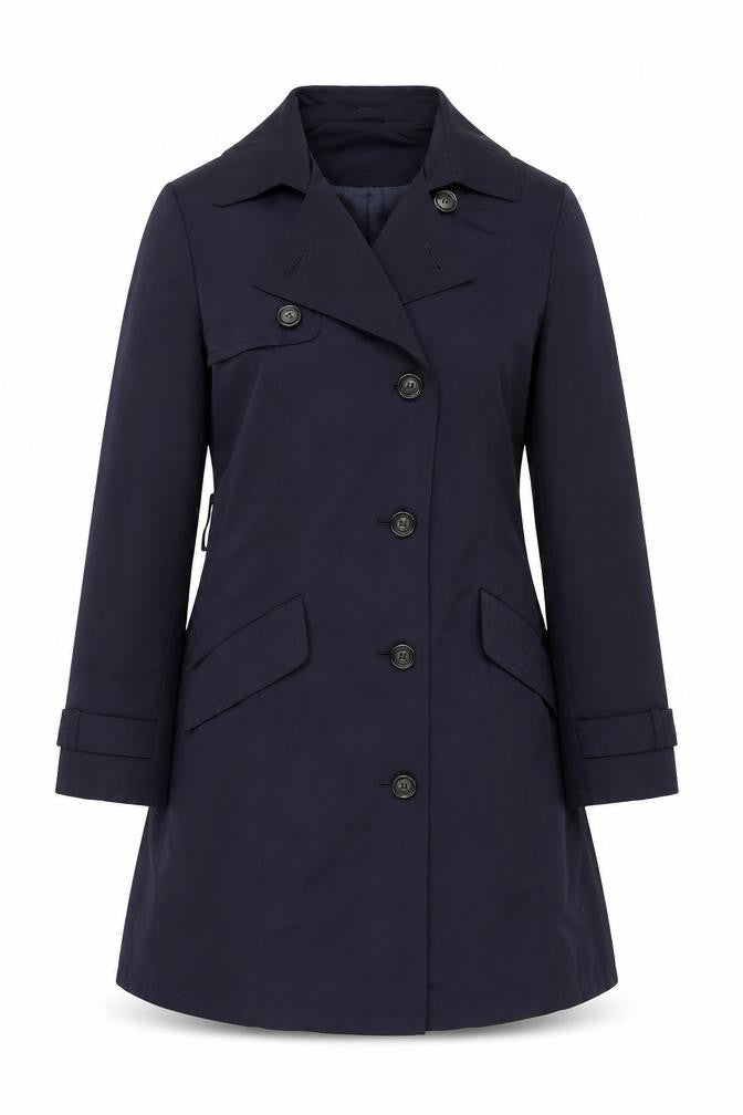 Marks & Spencer Womens Blue Pea Coat Coat Size 12 Button