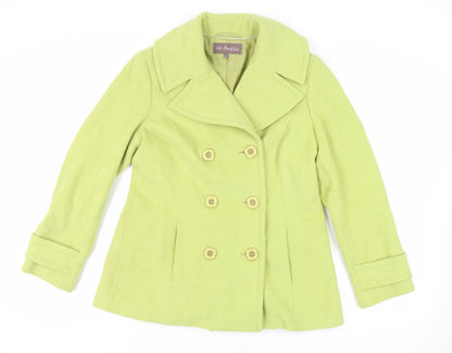 Womens UK Size 14 Marks and Spencer Green Pea Coat