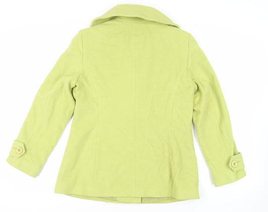 Womens UK Size 14 Marks and Spencer Green Pea Coat