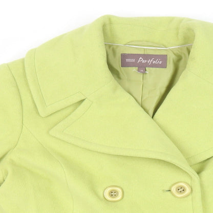 Womens UK Size 14 Marks and Spencer Green Pea Coat
