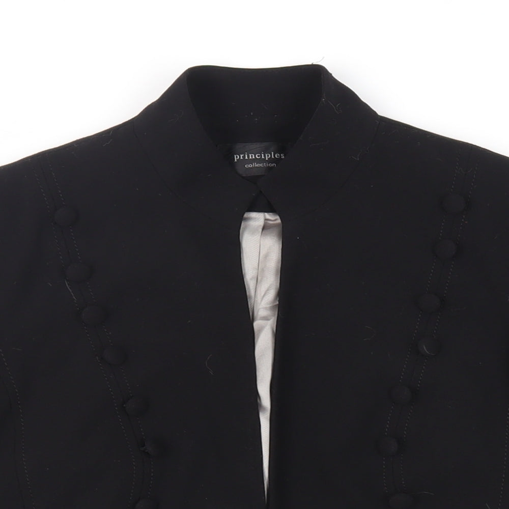 Principles Womens Black Jacket Blazer Size 12 Hook & Eye