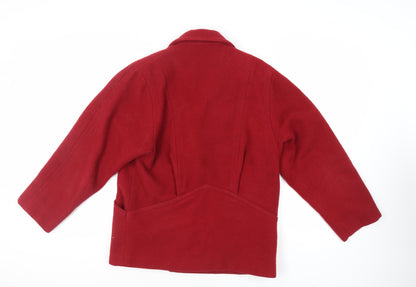 Country Casuals Womens Red Pea Coat Coat Size 8 Button - Vintage