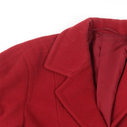 Country Casuals Womens Red Pea Coat Coat Size 8 Button - Vintage