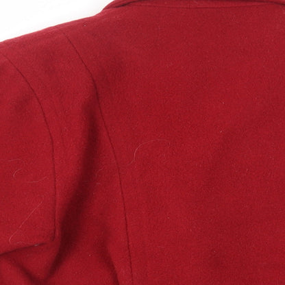 Country Casuals Womens Red Pea Coat Coat Size 8 Button - Vintage