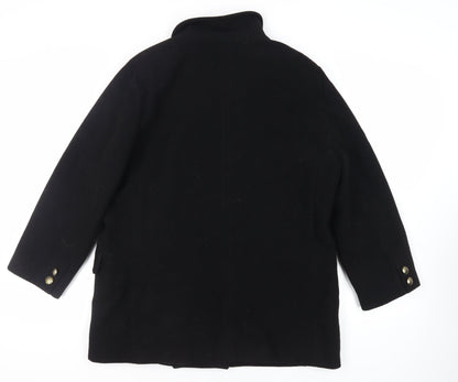 Klass Womens Black Pea Coat Coat Size L Button