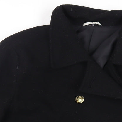 Klass Womens Black Pea Coat Coat Size L Button