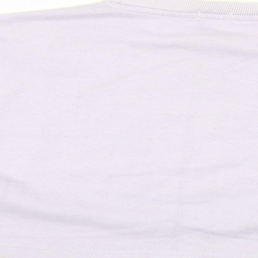 Boohoo Womens Purple Cotton Pullover Sweatshirt Size S Pullover - Cropped