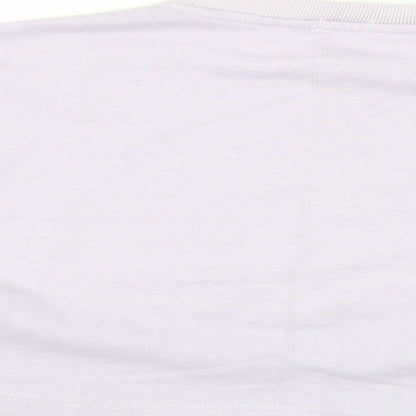 Boohoo Womens Purple Cotton Pullover Sweatshirt Size S Pullover - Cropped