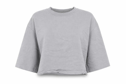 Zara Womens Grey Cotton Pullover Sweatshirt Size S Pullover - Cropped