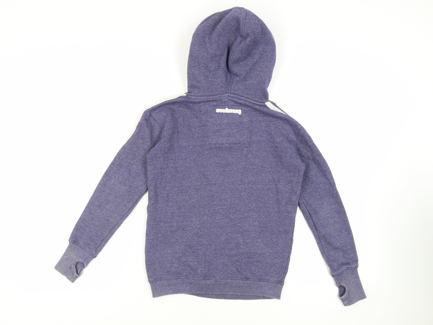 Swimzi Boys Blue Cotton Pullover Hoodie Size 11-12 Years Pullover - Logo Pockets