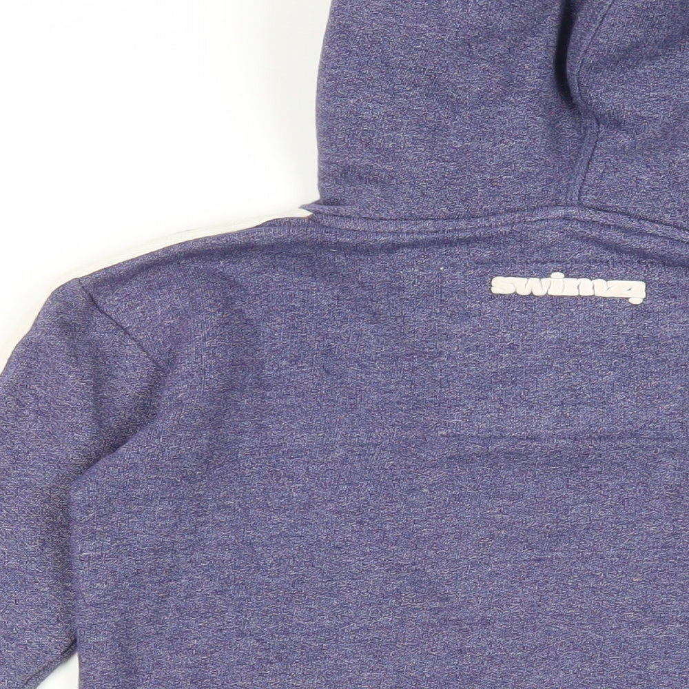 Swimzi Boys Blue Cotton Pullover Hoodie Size 11-12 Years Pullover - Logo Pockets
