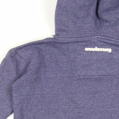 Swimzi Boys Blue Cotton Pullover Hoodie Size 11-12 Years Pullover - Logo Pockets