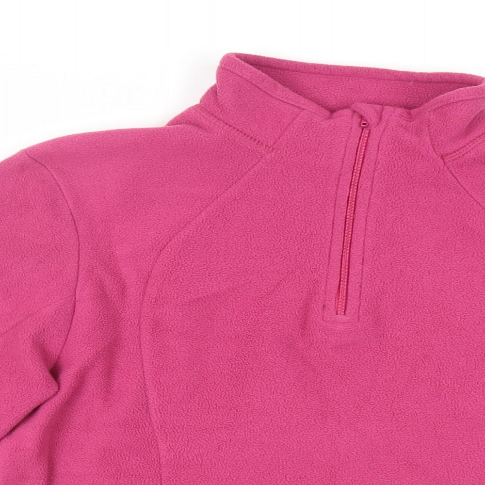 DECATHLON Womens Pink Polyester Pullover Sweatshirt Size S Zip