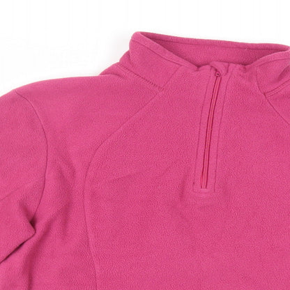 DECATHLON Womens Pink Polyester Pullover Sweatshirt Size S Zip