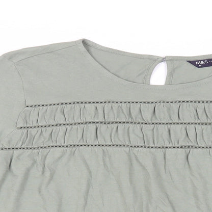 Womens UK Size 10 Marks and Spencer Green Basic T-Shirt