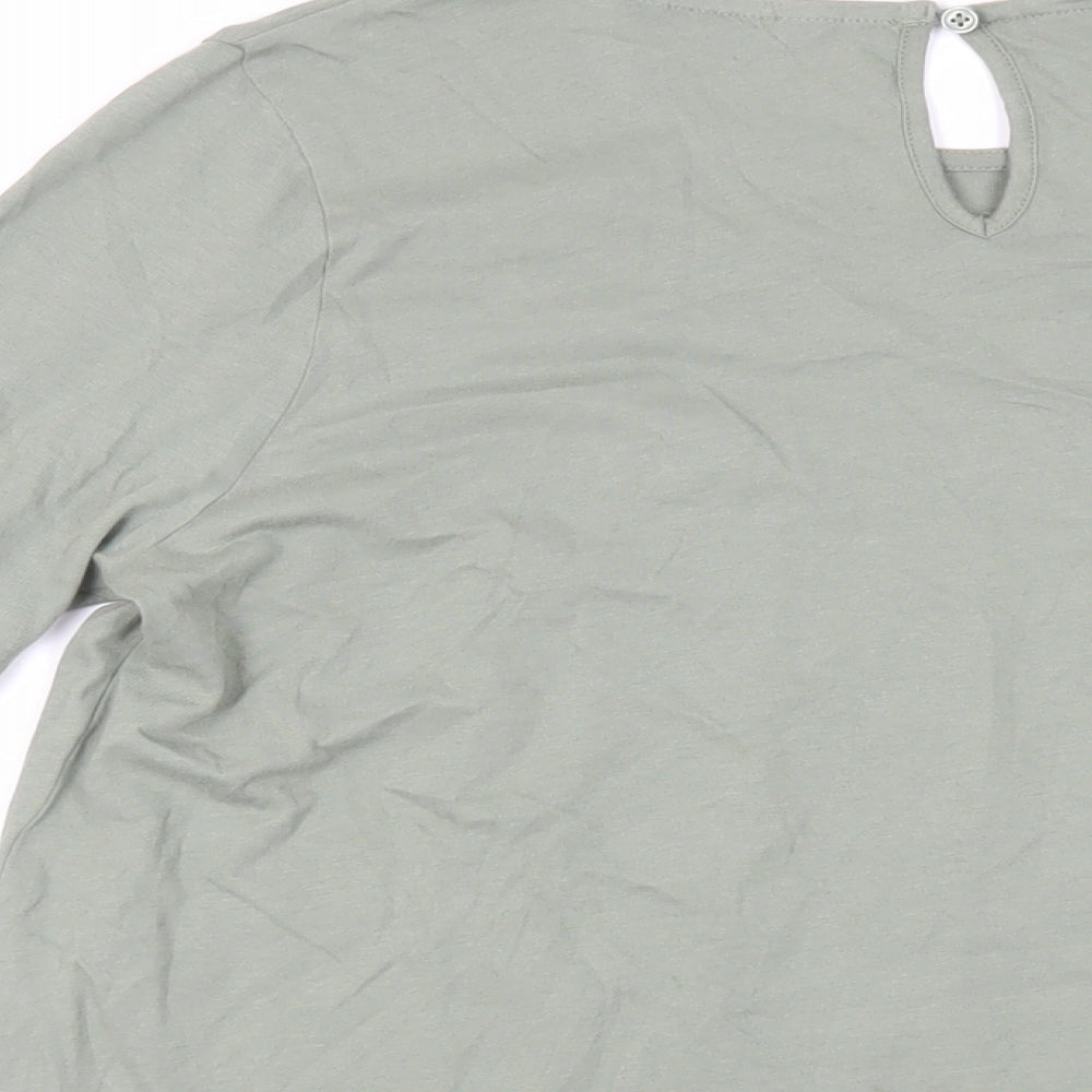 Womens UK Size 10 Marks and Spencer Green Basic T-Shirt