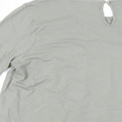Womens UK Size 10 Marks and Spencer Green Basic T-Shirt