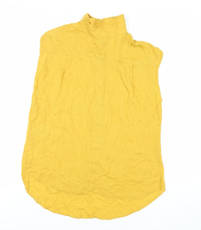 Womens UK Size 8 H&M Yellow Basic Button-Up