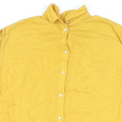 Womens UK Size 8 H&M Yellow Basic Button-Up