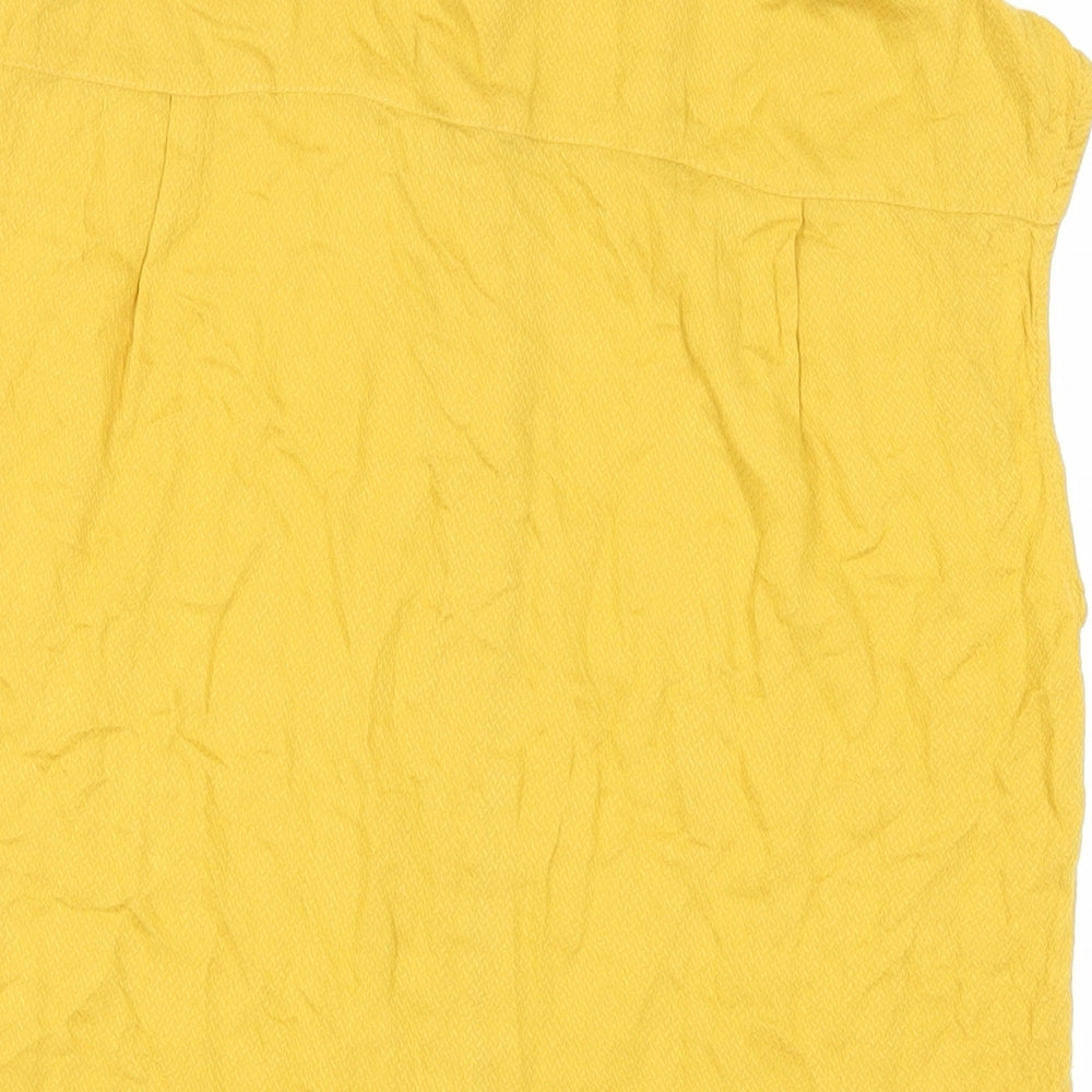 Womens UK Size 8 H&M Yellow Basic Button-Up