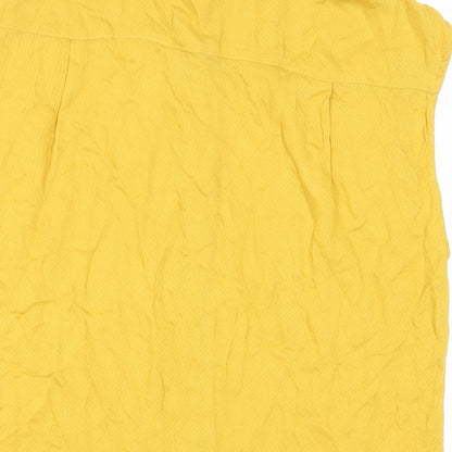 Womens UK Size 8 H&M Yellow Basic Button-Up