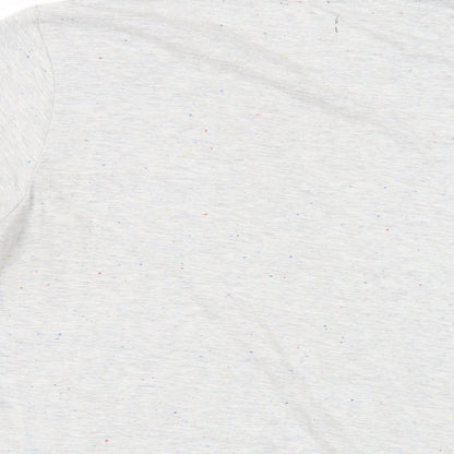 NEXT Mens Grey Cotton T-Shirt Size M Crew Neck - Flecked