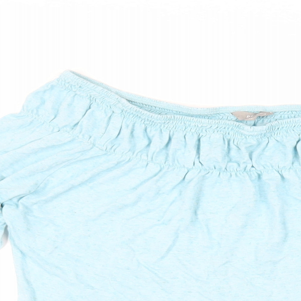 Womens UK Size 14 Per Una Blue Basic Blouse