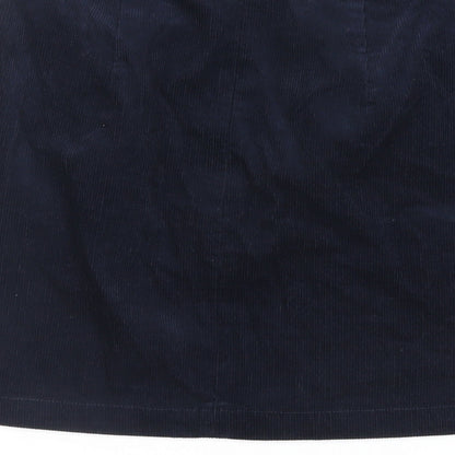 Oasis Womens Blue Cotton Mini Skirt Size 8 Zip - Pockets